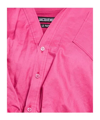 Jacquemus Minimal Solid Shirt In Pink