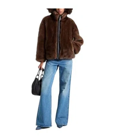 Maxco. Plain Colour Shearling In Brown