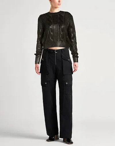 Diesel Cable Knit Crewneck Sweater In Black