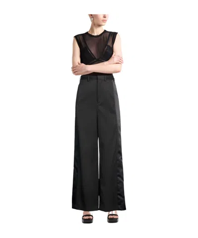Mm6 Maison Margiela Solid Color Flared Trousers In Multi