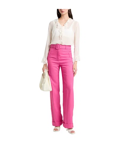 Max Mara Solid Color Silk Tops In Multi