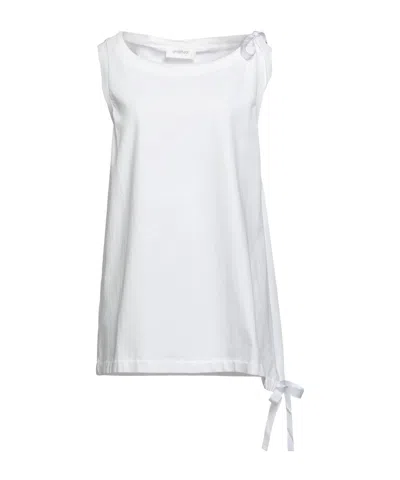 Sportmax Solid Sleeveless T-shirt In White