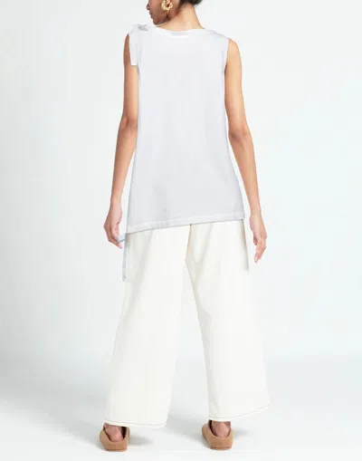 Sportmax Solid Sleeveless T-shirt In White