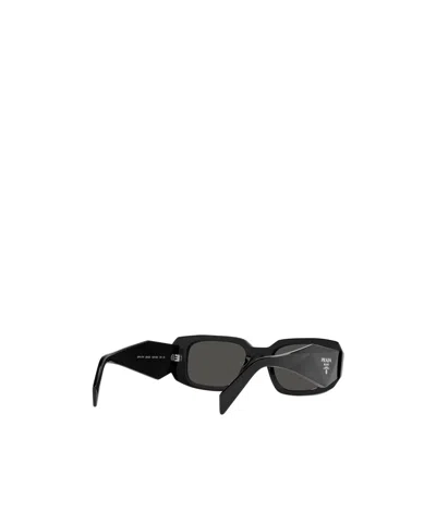 Prada Rectangular Frame Sunglasses In Black