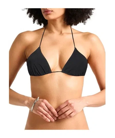 Tory Burch Plain Colour Bikini Tops In Black
