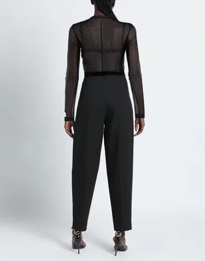 Dolce & Gabbana Solid Color Mesh Long-sleeve Top In Black