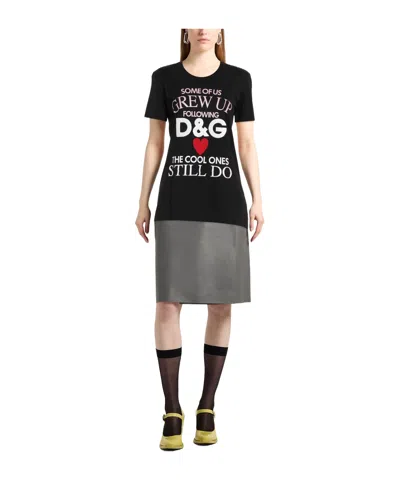 Dolce & Gabbana Printed T-shirt In Black