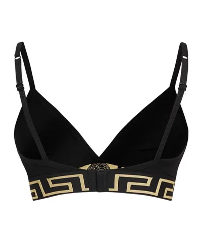 Versace Logo Bra In Black