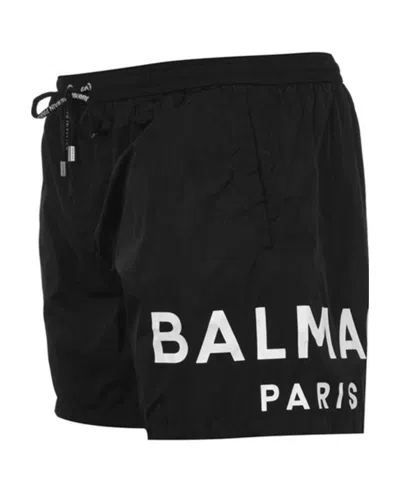 Balmain Logo Swimming Trunks In Multi