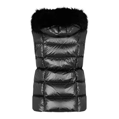 Moncler Sleeveless Down Jacket In Black