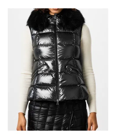 Moncler Sleeveless Down Jacket In Black