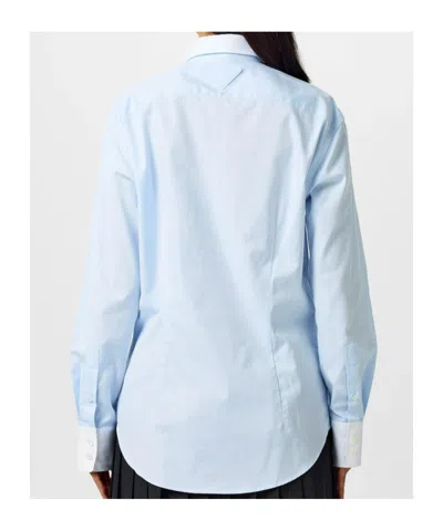 Prada Long Sleeve Blouse In Blue