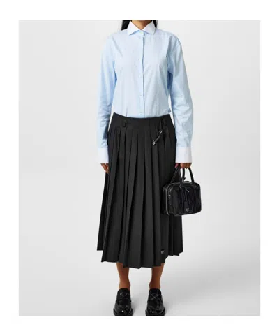 Prada Long Sleeve Blouse In Blue