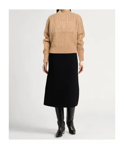Max Mara Solid Lightweight Wool Knit Top In Neutral