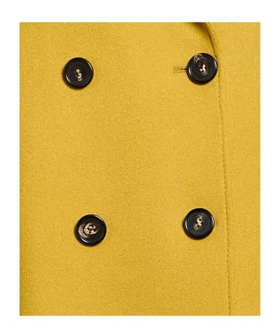 Max Mara Double-breasted Wool Coat In Yellow