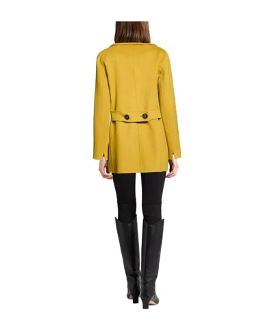 Max Mara Double-breasted Wool Coat In Yellow
