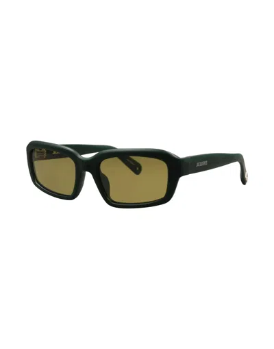 Jacquemus Minimalist Rectangular Sunglasses In Green