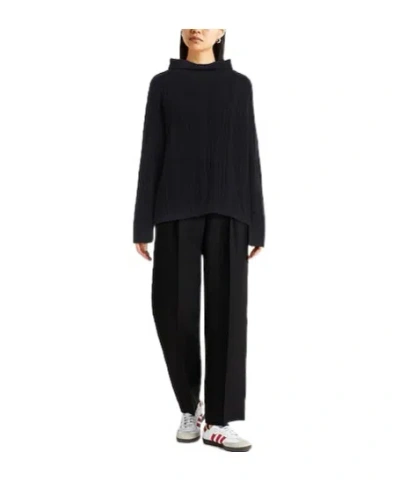 Max Mara Solid Turtleneck Knit Sweater In Black