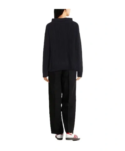 Max Mara Solid Turtleneck Knit Sweater In Black