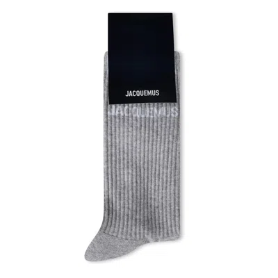 Jacquemus Ribbed Socks In Gray