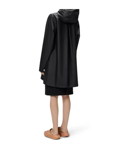 Rains A-line Raincoat In Black