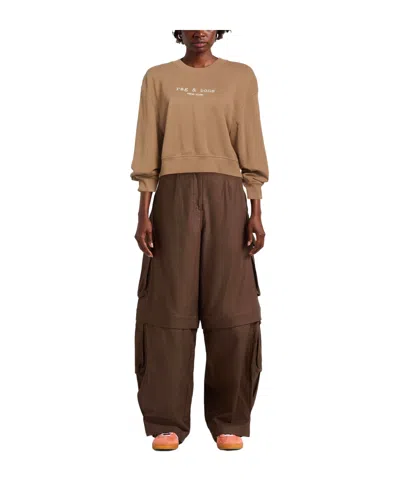 Rag & Bone Solid Color Printed Sweatshirt In Brown