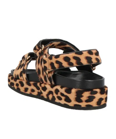Tory Burch Leopard Print Platform Sandals In Multi