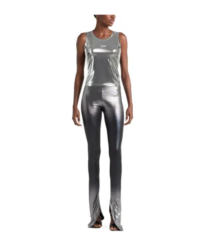 Diesel Solid Color Vests In Silver