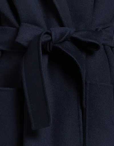 Max Mara Minimalist Wool Belted Coat In Black