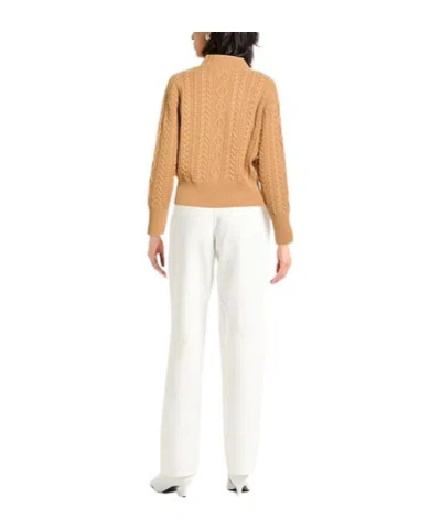 Max Mara Solid Lightweight Wool Knit Top In Nude