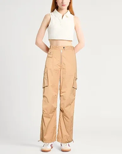 Ganni Minimalist Solid Color Cargo Pants In Neutral