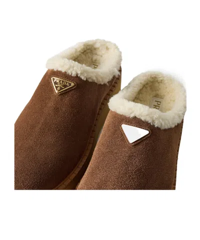 Prada Simple Mules In Brown
