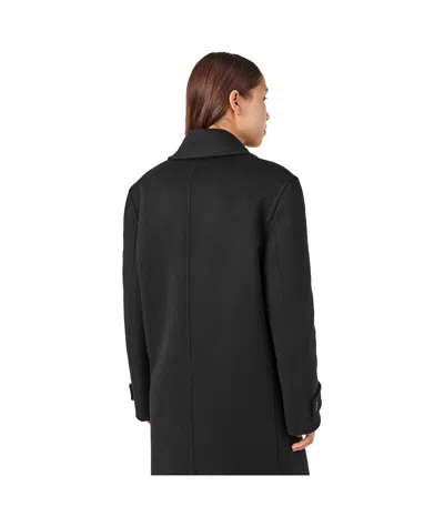 Saint Laurent Double-breasted Wool Coat In Black