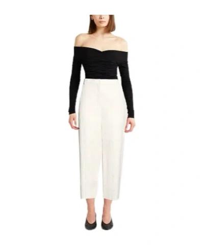 Max Mara Elastic Boot-shaped Pants In White