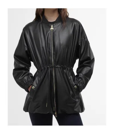 Barbour Riley Leather Jacket In Black
