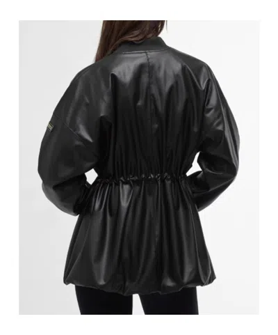 Barbour Riley Leather Jacket In Black