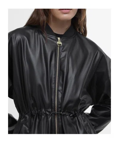 Barbour Riley Leather Jacket In Black