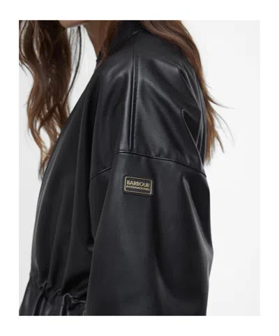 Barbour Riley Leather Jacket In Black