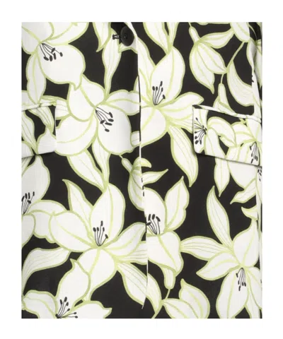 Max Mara Floral Lily Print Blazer In Multi