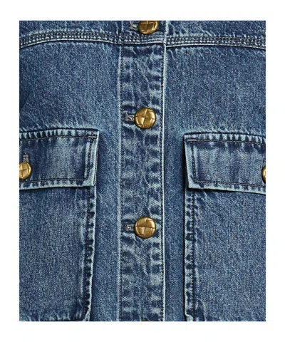Rag & Bone Minimalist Faded Dark Denim Jacket In Blue