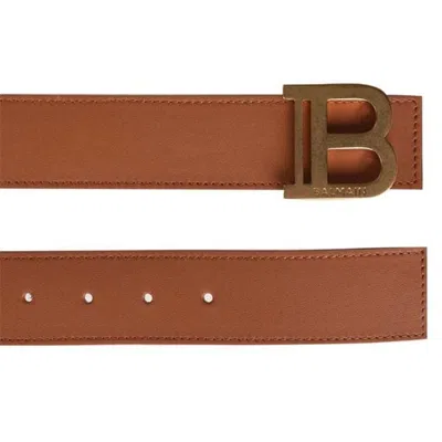 Balmain Double-sided Belt In Brown