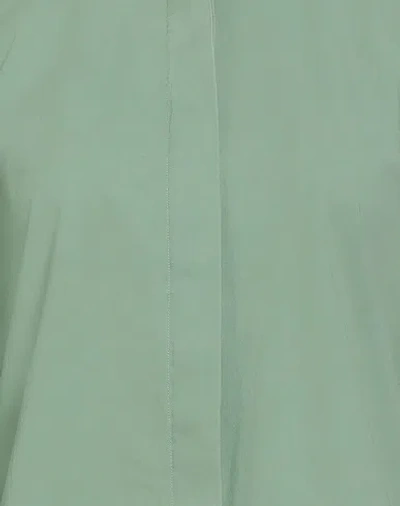 Max Mara French Collared Shirt With Back Yoke And Pleat In Green
