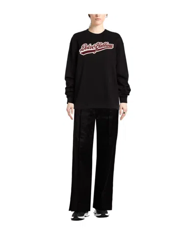 Dolce & Gabbana Solid Color Sweatshirt In Black