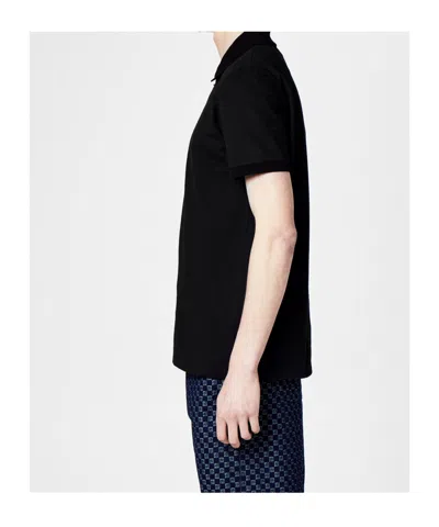 Balmain Monogram Short-sleeved Polo T-shirt In Black