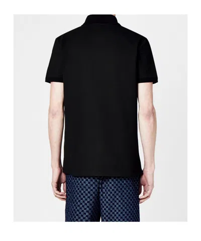 Balmain Monogram Short-sleeved Polo T-shirt In Black