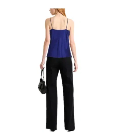 Max Mara Solid Color Sleeveless Camisole In Blue
