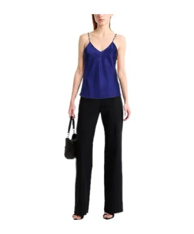 Max Mara Solid Color Sleeveless Camisole In Blue