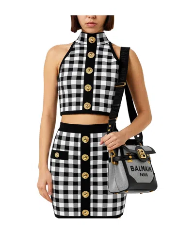 Balmain Knitted Short Vest In Multi
