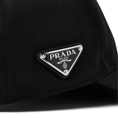 Prada Logo Baseball Cap In Nero