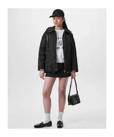 Prada Logo Baseball Cap In Nero